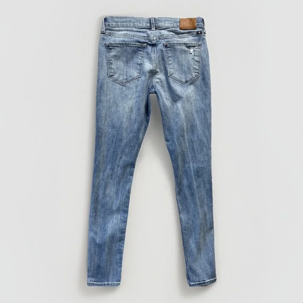 Lucky Brand Brooke‎ Skinny Jeans Womens 6/28 Blue Mid Rise Stretch Distressed